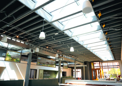 Modern conference room with integrated audio, video, and lighting design in Kansas City office